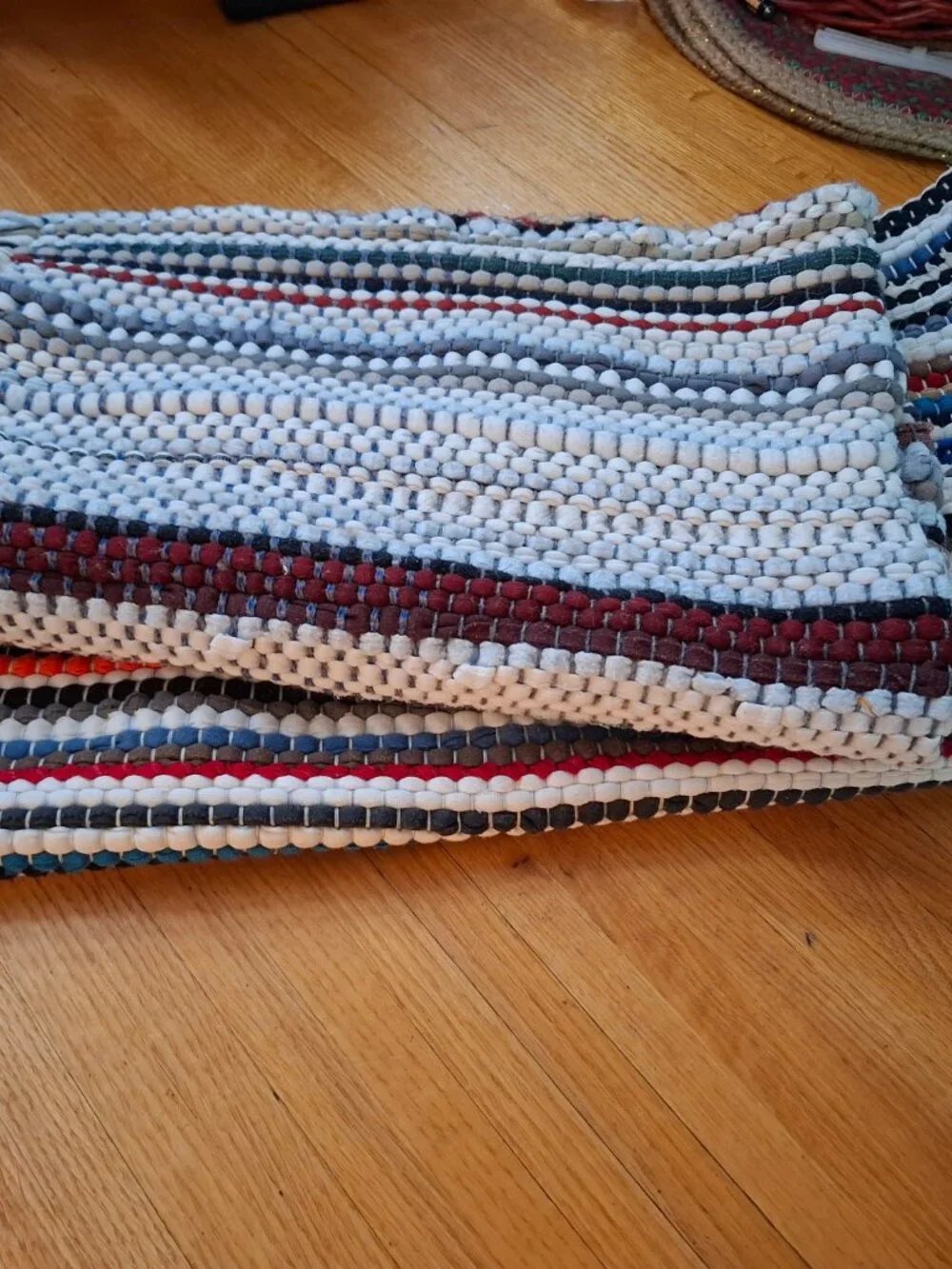 2 Vintage Woven Scatter Throw Rugs Grandma's House Farmhouse